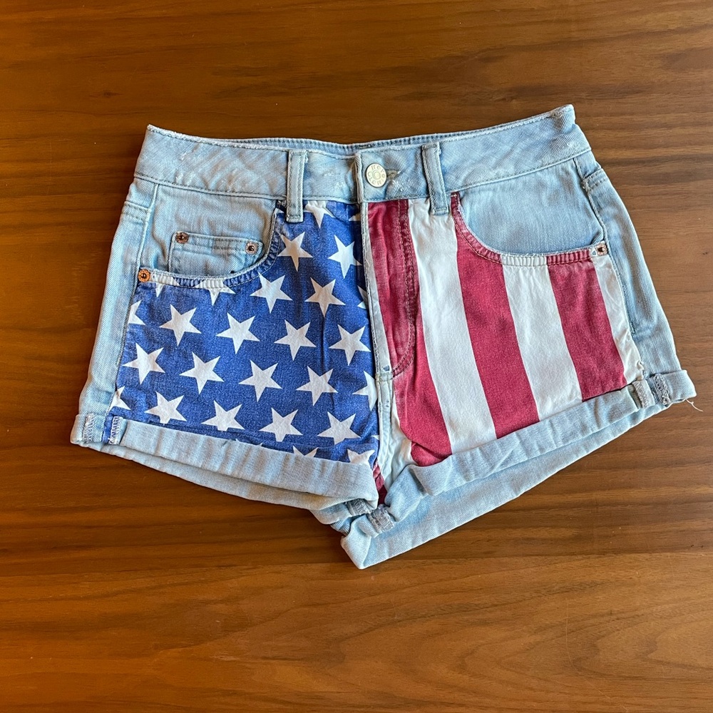 Topshop American Flag shorts